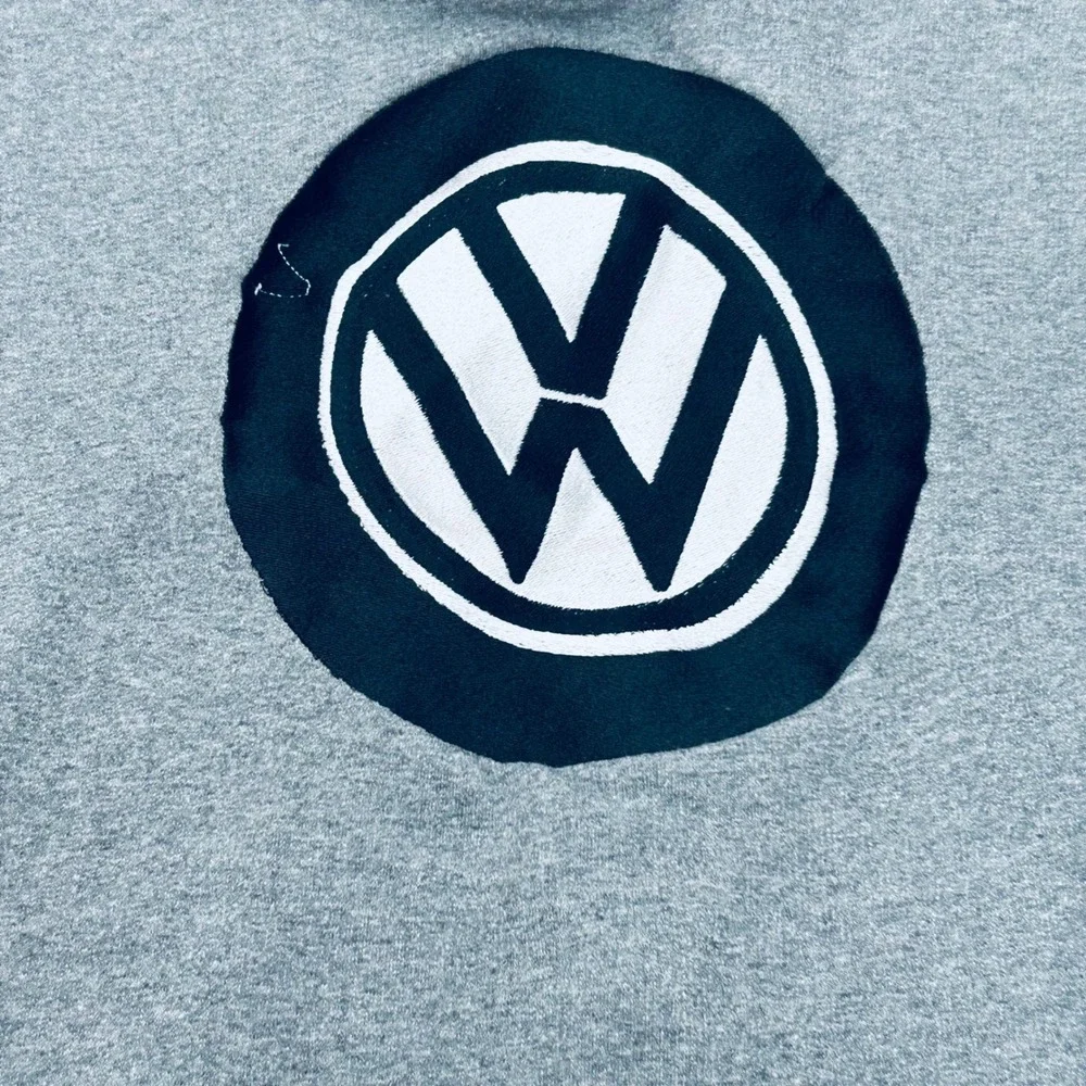 Gildan Volkswagen VW‎ Logo Graphic Zip Up Hoodie Heather Grey Mens Large